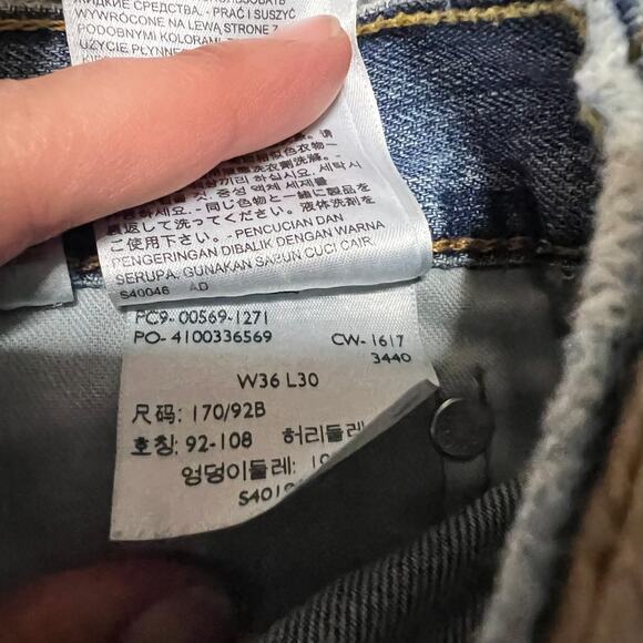 Levis 569 Denim Jeans Men 36 x30 Loose Straight Blue Denim Pants ** - Picture 8 of 12